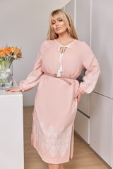 Елегантна сукня у етно стилі, розмір 50, 52, 54, 56, 58, колір пудра