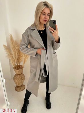 Демісезонне кашемірове пальто сірого кольору, в розмірі 42, 44, 46, 48.