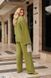 Костюм вільного крою в розмірі 50-52, 54-56, 58-60, 62-64, колір оливковий.