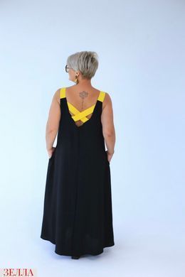 Сарафан максі з накатом в розмірі 48-50, 52-54, 56-58, 60-62, колір жовтий.