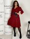 Платье средней длины - миди длинный рукав клетка красная и черная в размере 50-52, 54-56