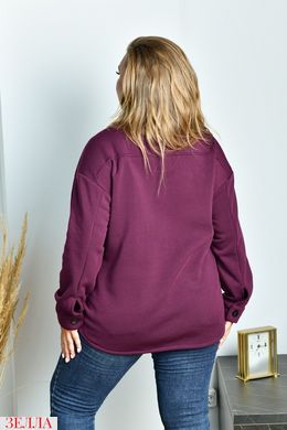 Утеплена сорочка фіолетового кольору, в розмірі 48-50, 52-54, 56-58, 60-62, 64-66.