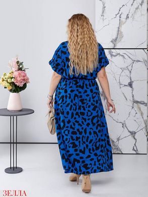 Довга сукня з принтом в розмірі 50-52, 54-56, 58-60, колір блакитний.