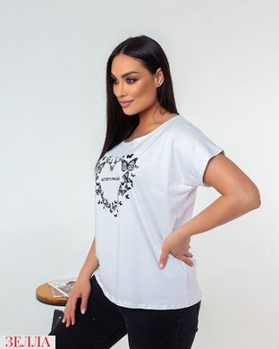 Літня футболка, великого розміру, колір білий, розмір універсальний 48-54