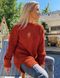 Женский однотонный вязаный (50% акрил, 50% шерсть) свитер oversize цвет терракотовый в универсальном размере 42-46