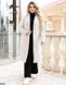 Елегантне жіноче пальто в класичному стилі довжиною до колін із альпаки, колір молочний, у розмірі 48-50, 52-54, 56-58, 60-62