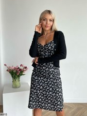 Сукня двійка Сукня+Кофта в розмірі 42-44, 46-48, колір чорний.