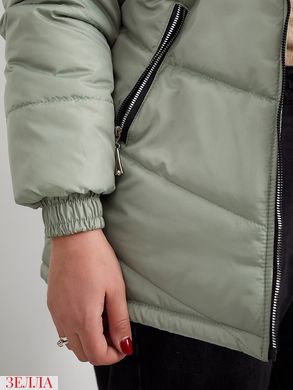 Тепла жіноча демісезонна куртка з щільної плащової тканини, колір оливковий у розмірі 50-52, 54-56, 58-60