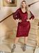 Женское нарядное платье из блестящей пайеткой на велюровой основе, цвет бордовый, в размере 48-50, 52-54, 56-58