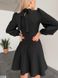 Лаконічна сукня під шию з рукавами фонариками, розміри 42-44, 46-48, колір чорний