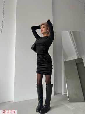 Велюрова приталена сукня міні в розмірі 42-44, 46- 48, колір чорний.