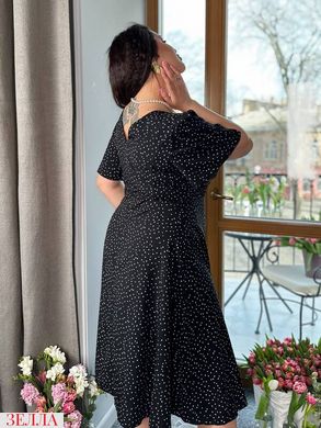 Сукня на гудзиках із софту в розмірі 48-50, 52-54, 56-58, 60-62, колір чорний горох.