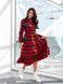 Жіноча тепла трикотажна сукня колір червоний/чорна клітинка, розмір 42-44, 46-48, 50-52