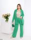 Брючний жіночий костюм, від магазину ЗЕЛЛА, великого розміру 50-52, 54-56 у насиченому зеленому кольорі