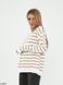 Демісезонний светр в універсальному розмірі 42-46, колір білий у бежеву смужку.
