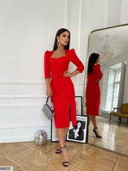 Приталена демісезонна сукня червоного кольору, в розмірі 42, 44, 46.