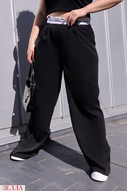 Класичні штани палацо у розмірі 48-50, 52-54, 56-58, колір чорний