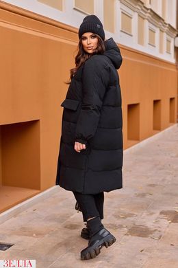 Оверсайз куртка на зиму в розмірі 46, 48, 50, 52, 54, колір чорний.