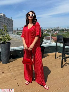 Легкий жіночний костюм в розмірі 50-52, 54-56, колір червоний.