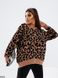 Трендовий светр кольору коричневий леопард, в універсальному розмірі 42-46.