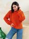 Женский однотонный вязаный свитер из хлопка, цвет оранжевый в универсальном размере 42-46