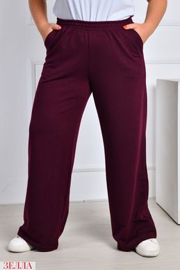 Прямі брюки в розмірі 52-54, 56-58, 60-62, 64-66, колір марсала.
