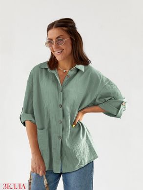 Сорочка в розмірі 46-48, 50-52, 54-56, колір оливковий.