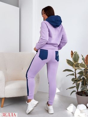 Женский комбинированый утепленный спортивный костюм лилового цвета в размере 48-50, 52-54