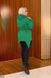 Жіноча трикотажна оригінальна туніка з капюшоном, колір зелений у розмірі 42-46, 48-52, 54-58.