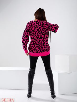 Трендовий светр кольору малиновий леопард, в універсальному розмірі 42-46.