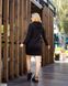 Трикотажное женское платье-худи з капюшоном черного цвета в размере 42-46, 48-52, 54-58