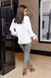 Однотонна жіноча блуза довжиною 64-65 см із софту, рукав довгий, колір білий, у розмірі 42-44, 46-48