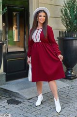 Сукня в українському стилі в розмірі 48-50, 52-54, 56-58, 60-62, колір бордовий.