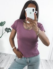 Фрезова базова футболка в рубчик, розміри 42, 44, 46
