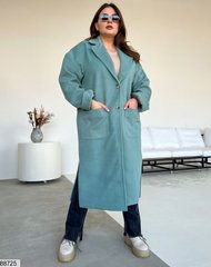 Стильне демісезонне кашемірове пальто на підкладці, розміри 48-52, 54-58, колір оливка