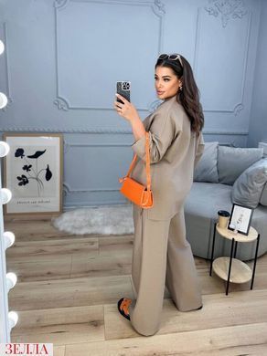 Льняний костюм двійка (сорочка+штани), у розмірі 50-52, 54-56, у бежевому кольорі