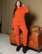 Однотонный утепленный костюм свободного кроя трехнитка на флисе цвет оранжевый размеры 50-52, 54-56, 58-60