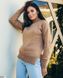 Жіночий однотонний в'язаний (50% акрил, 50% вовна) светр oversize колір кемел в універсальному розмірі 42-46