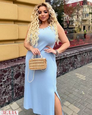 Сукня-майка максі з люверсами в розмірі 50-52, 54-56, 58-60, колір блакитний.