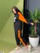 Жіночий двоколірний спортивний костюм, тринитка, розміри 42-44, 46-48, 50-52, 54-54, 58-60 колір чорний з помаранчевим