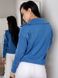 Жіночий однотонний в'язаний (70% акрил, 30% вовна) светр колір джинсовий в універсальному розмірі 42-46