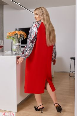 Стильна сукня з елегантним бантом, у розмірі 50, 52, 54, 56, 58, колір червоний