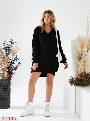 Теплий светр-туніка в універсальному розмірі 42-46, колір чорний.