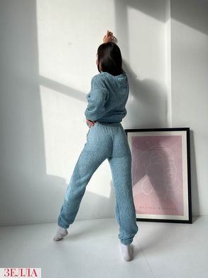 М'яка та тепла піжама із махри Тедді в розмірі 42-44, 46-48, колір блакитний.