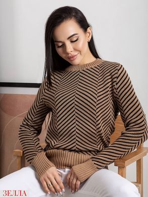 Жіночий модний светр у поєднанні трьох кольорів, бавовняна пряжа, в універсальному розмірі 42-46
