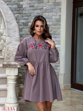 Сукня з вишивкою в розмірі 42-44, 46-48, колір бежевий.