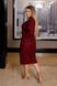 Ангорова сукня середньої довжини з кишенями, розміри 50, 52, 54, 56, 58, у кольорі марсала