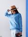 Трендовий, вз'язаний светр, у універсальному розмірі 42-46, синій у білу смужку