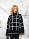Светр у стилі оверсайз принтований у великі клітинки в універсальному розмірі 42-46, колір чорний.