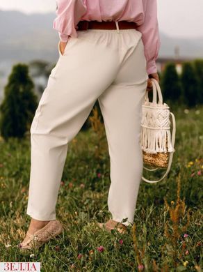 Джинси baggy з поясом в розмірі 48-50, 52-54, 56-58, колір молочний.